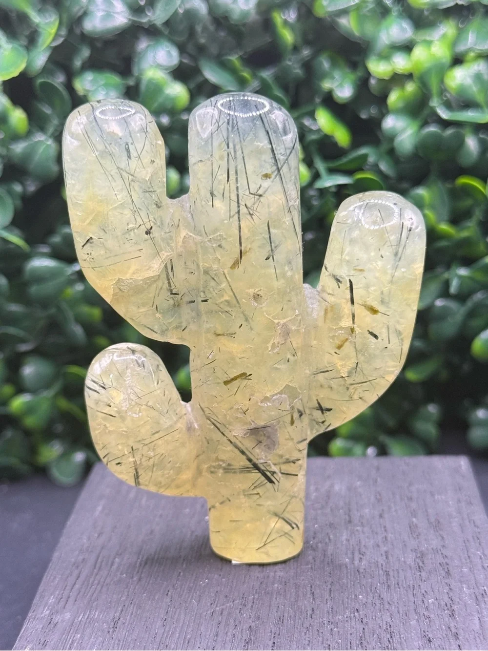 Prehnite Cactus Carving